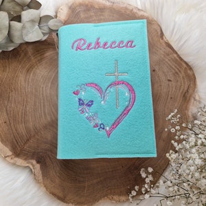 Funda alabanza a Dios corazón mariposa, funda para alabanza a Dios, funda alabanza a Dios, funda alabanza a Dios cruz de fieltro para comunión imagen 3