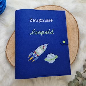 Zeugnismappe Weltall Rakete