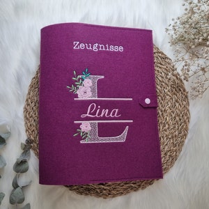 Zeugnismappe Monogramm Buchstabe mit Name