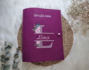 Zeugnismappe Monogramm Buchstabe mit Name