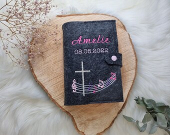 God's praise cover sheet music - name in pink, cover for God's praise, God's praise cover, God's praise envelope, felt cross for communion