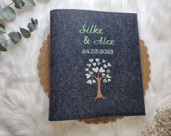 Carpeta de recetas DIN A4 "Love Tree" - libro de recetas - libro de cocina - carpeta de recetas personalizada, libre elección de colores, carpeta de bodas