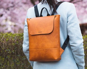 Backpack AMY / cognac marbled