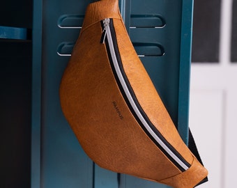 Belt bag CARRY / cognac marbled