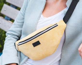 Belt bag CARRY / lemon sorbet corduroy