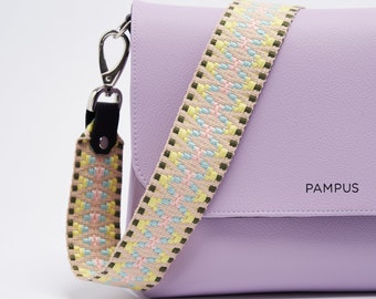 Bag strap CANDY / pastel rhombus - cream/pink/light blue/yellow/green