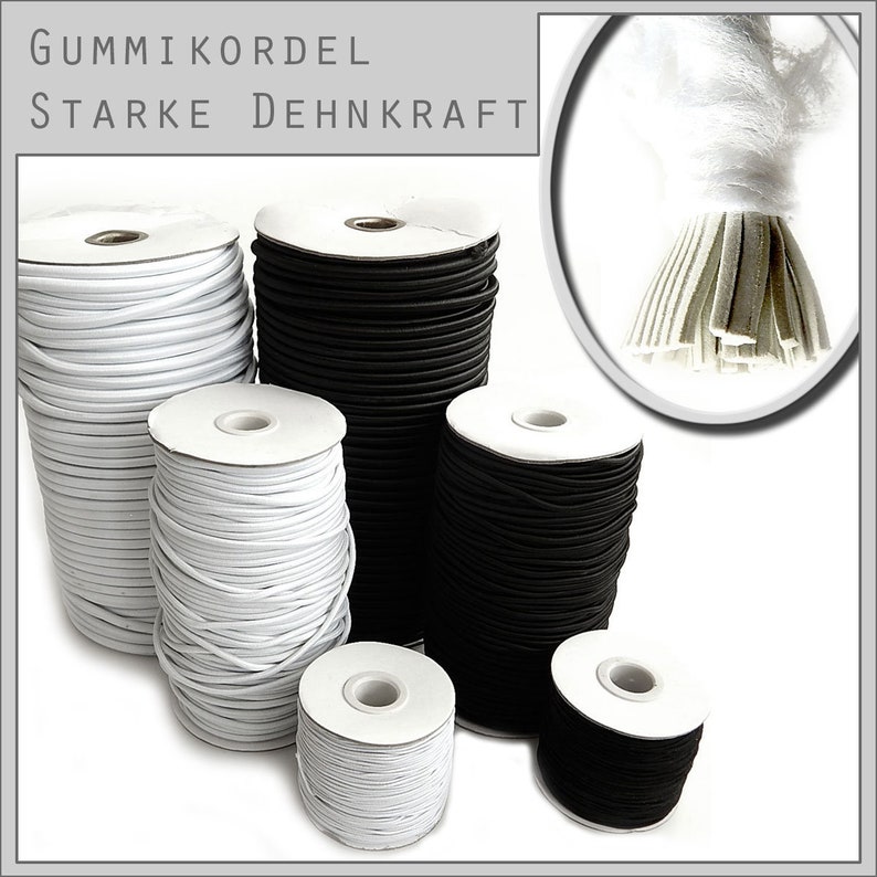 Gummikordel 3-10 mm stark Rundkordel Hutgummi Rundgummi Gummiseil Meterware Bild 1