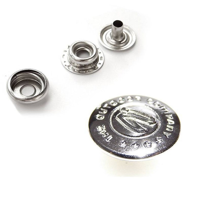 10 St. Ringfeder-Druckknöpfe 15 mm Hosenknopf Metallknopf Bild 1
