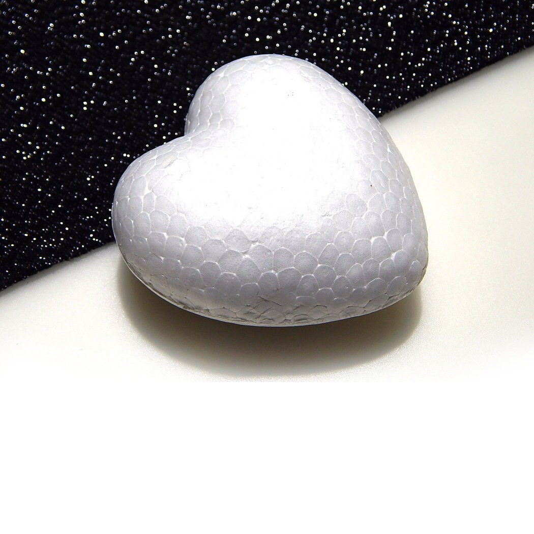 Styrofoam Heart 8.5 x 8 cm Crafts/ Felting Etsy