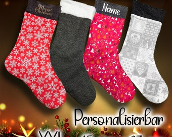 Nikolausstiefel Socke Weihnachten genäht Geschenk Strumpf Handmade