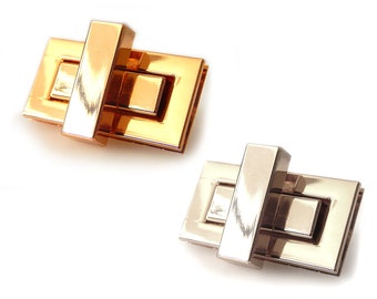 Pocket closure 32 mm, 38 mm, 42 mm, 52 mm gold silver / Wallet Handche Clutsch button Folder lock
