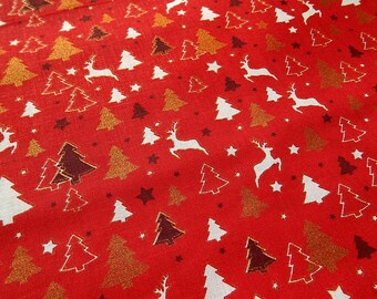 Golden Stars Weihnachtsstoff beige Baumwolle Weihnachten Deko nähen 50 cm Golden Stars Weihnachtsstoff beige Baumwolle Weihnachten Deko nähen 50 cm