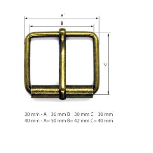 Gürtelschnalle/ Rollschnalle 30 / 40 mm messing Gurtschnalle Sattlerschnalle Bild 2