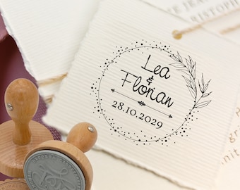 Hochzeitsstempel personalisiert - persönlicher Stempel für Hochzeitspapeterie Art.No. HO-100002