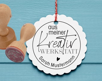 Personalisierter Stempel "Aus meiner Kreativwerkstatt" Ø 30/40mm/45mm