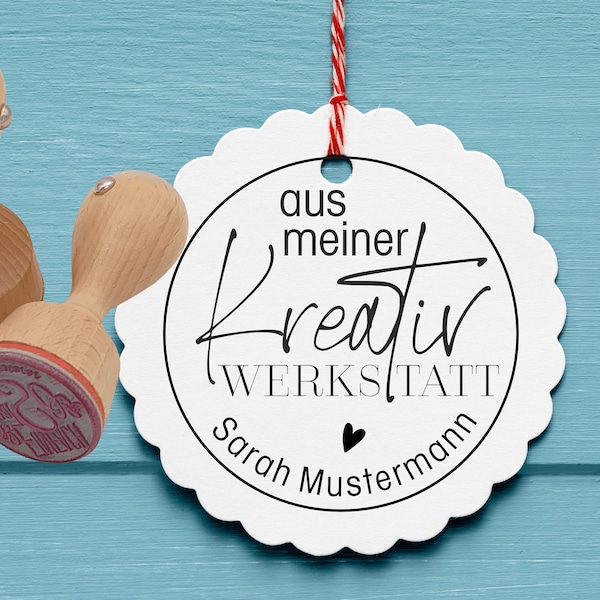 Personalisierter Stempel "Aus meiner Kreativwerkstatt" Ø 30/40mm/45mm