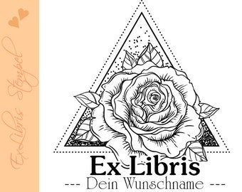 Exlibris Stempel - Ex Libris Stempel - Exlibris Stempel Floral - Exlibris florales Motiv No.exl-10382