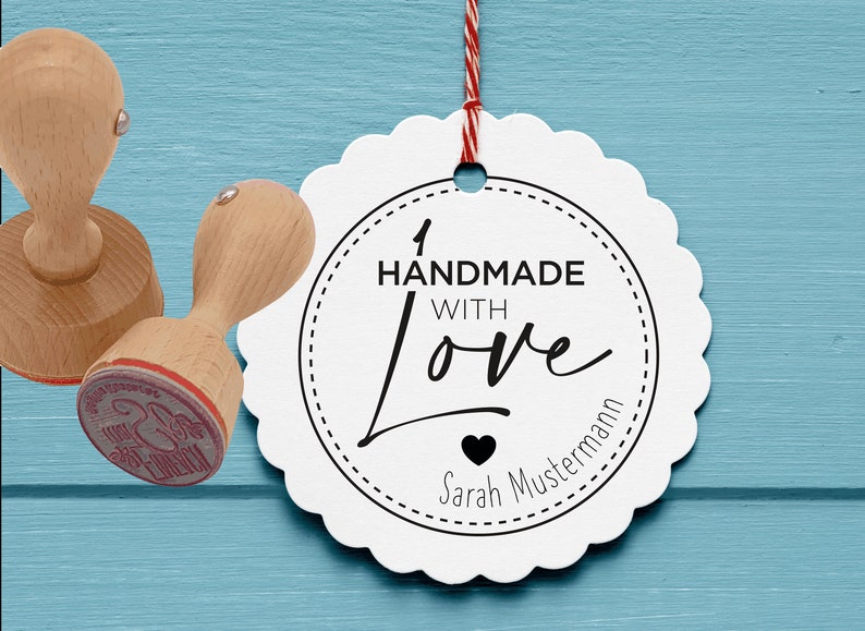 Personalisierter Stempel Handmade with Love DIY Stempel Handmade with Love Ø 30/40mm Bild 1