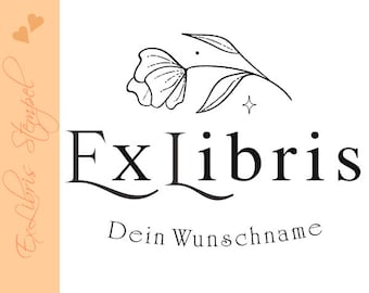 Exlibris Stempel - Ex Libris Stempel - Exlibris Stempel Floral - Bücherstempel Pflanze No.exl-10435