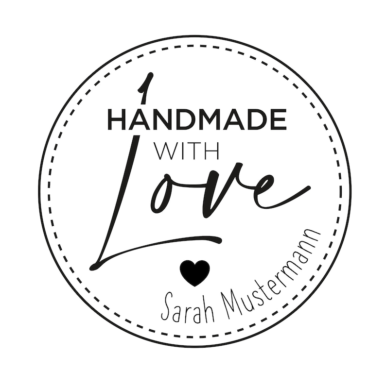 Personalisierter Stempel Handmade with Love DIY Stempel Handmade with Love Ø 30/40mm Bild 2