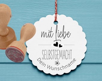 Personalisierter Stempel "mit Liebe selbstgemacht" DIY Stempel "mit Liebe selbstgemacht" Ø 30/40mm