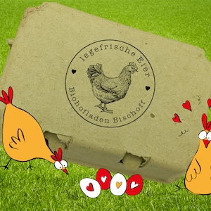 Personalisierter Stempel - Eierkarton Stempel - Eierschachtel Stempel