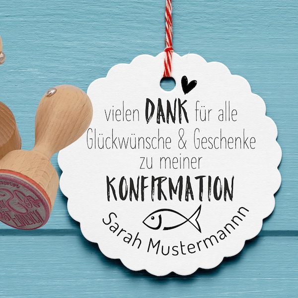 Personalisierter Stempel "vielen Dank - Konfirmation" DIY Stempel "vielen Dank - Konfirmation..." Ø 30/40/45mm