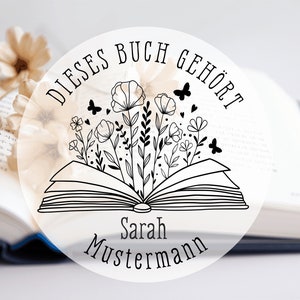 Personalisierter Stempel Dieses Buch gehört Exlibris Stempel Dieses Buch gehört Ø 30mm/40mm/45mm Bild 2