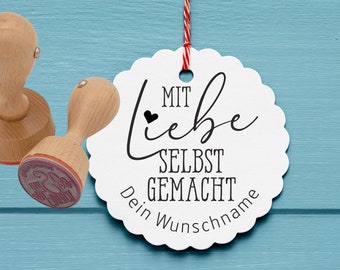 Personalisierter Stempel Mit Liebe SELBSTGEMACHT Ø 30/40mm