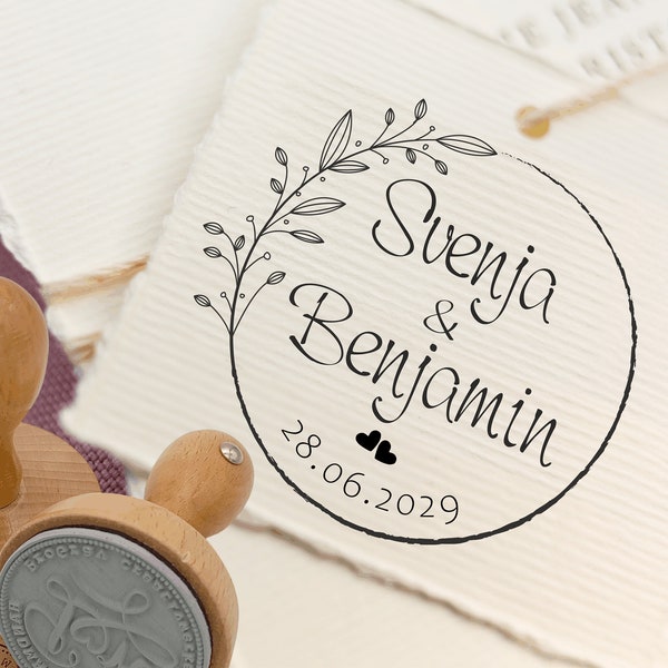 Hochzeitsstempel personalisiert - persönlicher Stempel für Hochzeitspapeterie Art.No. HO-100015