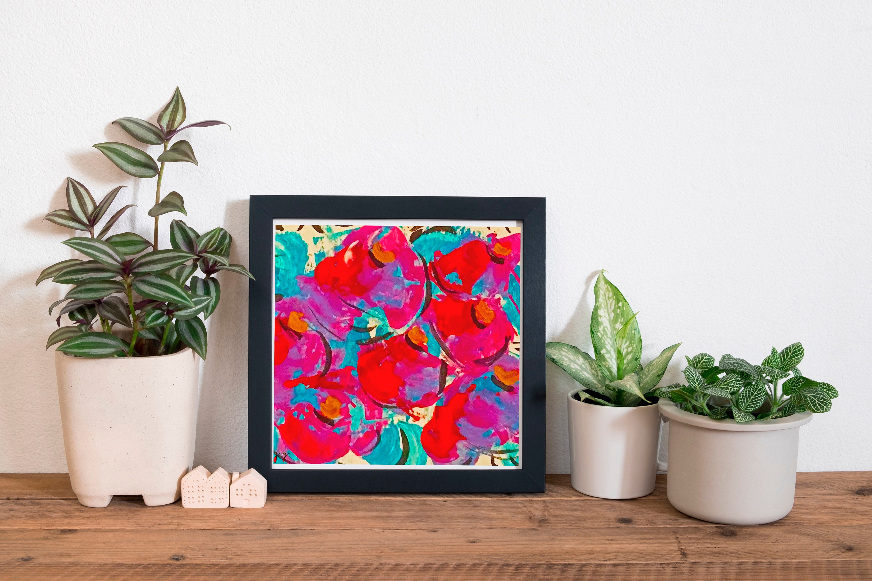 Blue and Pink Abstract Art Print Digital Print Download Wall Etsy