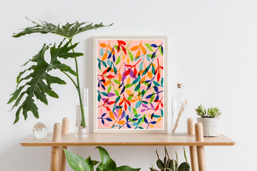 Colorful Flowers Wall Art Vertical and Colorful Bedroom Decor - Etsy