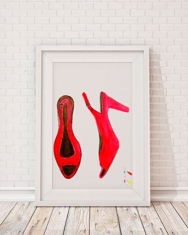 Set of shoes art print Wall Art Printable Wall Art Digital | Etsy