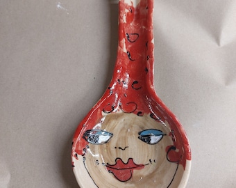 Spoon rest rest for kitchen spoons ceramic handmade