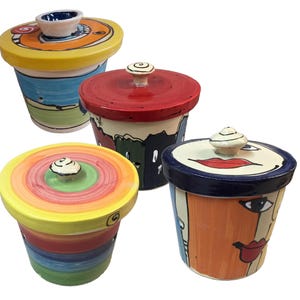 small onion pot or garlic pot ceramic ROM I in various patterns