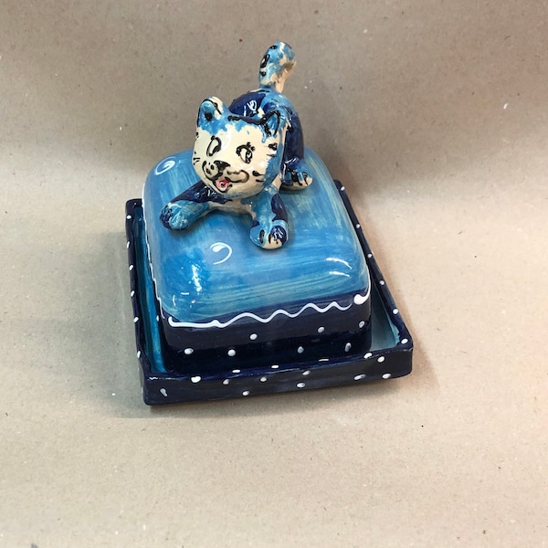 Cat Butter Dish Etsy