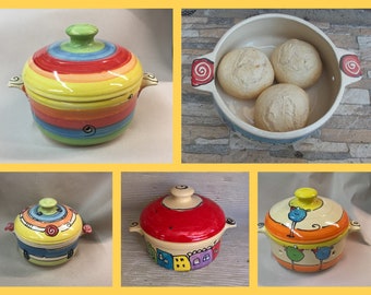 Brottopf für den kleinen Haushalt Brotkasten Brotdose Keramik   in vielen Farben