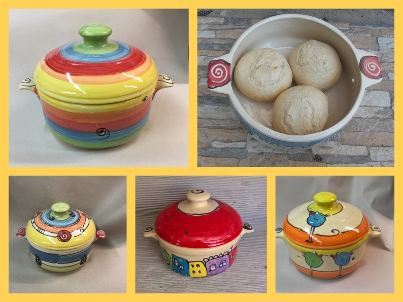 Brottopf für den kleinen Haushalt Brotkasten Brotdose Keramik in vielen Farben Bild 1