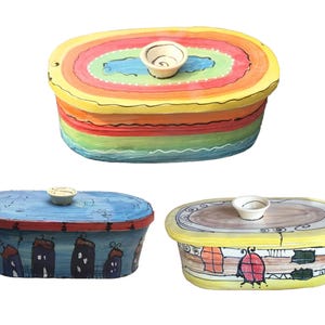 large rustic oval bread pot bread box bread tin &quot;chleb&quot; ceramic in various patterns
