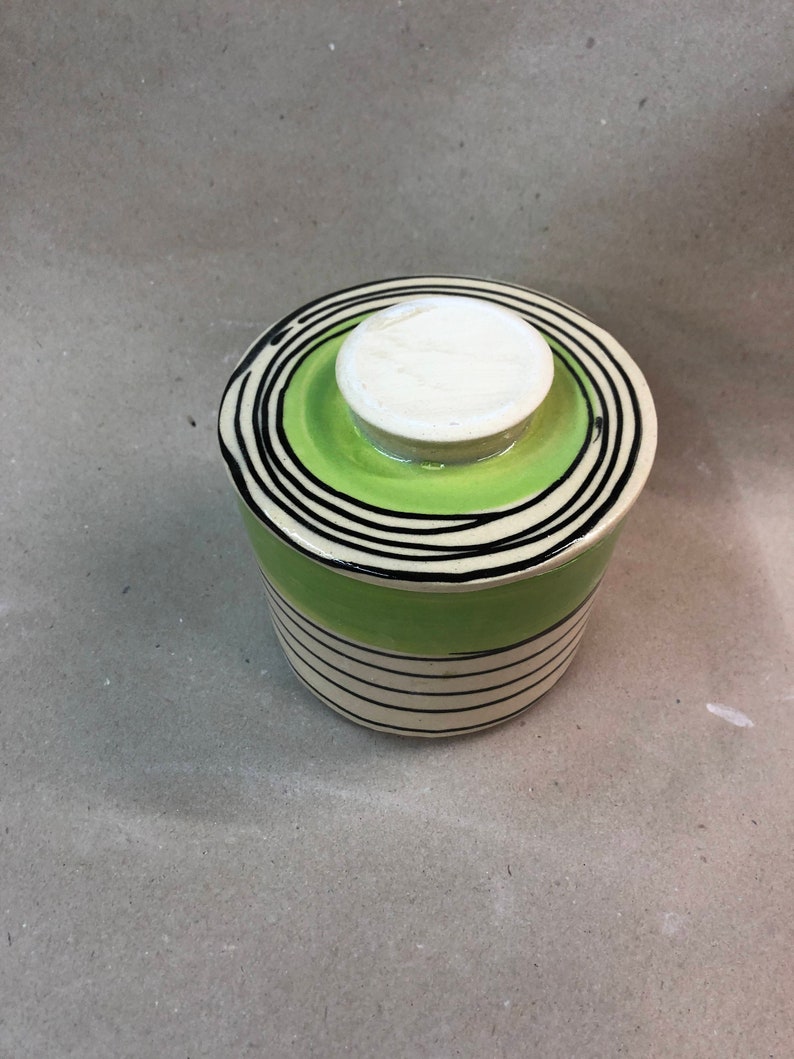 French water butter dish for 250g in blue or green Green