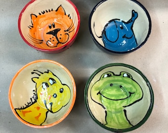 Müslischale Schale Dessertschale mit Katze Elefant Giraffe oder Frosch - wird produziert nach Kauf