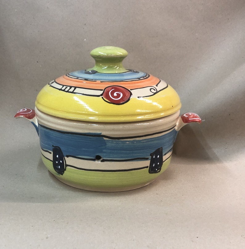 Brottopf für den kleinen Haushalt Brotkasten Brotdose Keramik in vielen Farben Bild 9