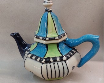Pot teapot ceramic 1.2 liters handmade design unique