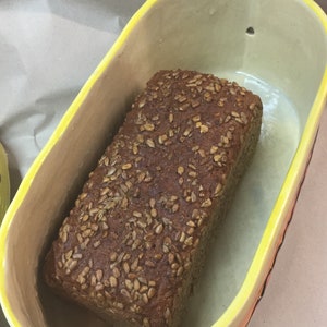 großer uriger ovaler Brottopf Brotkasten Brotdose chleb Keramik in verschiedenen Mustern Bild 2