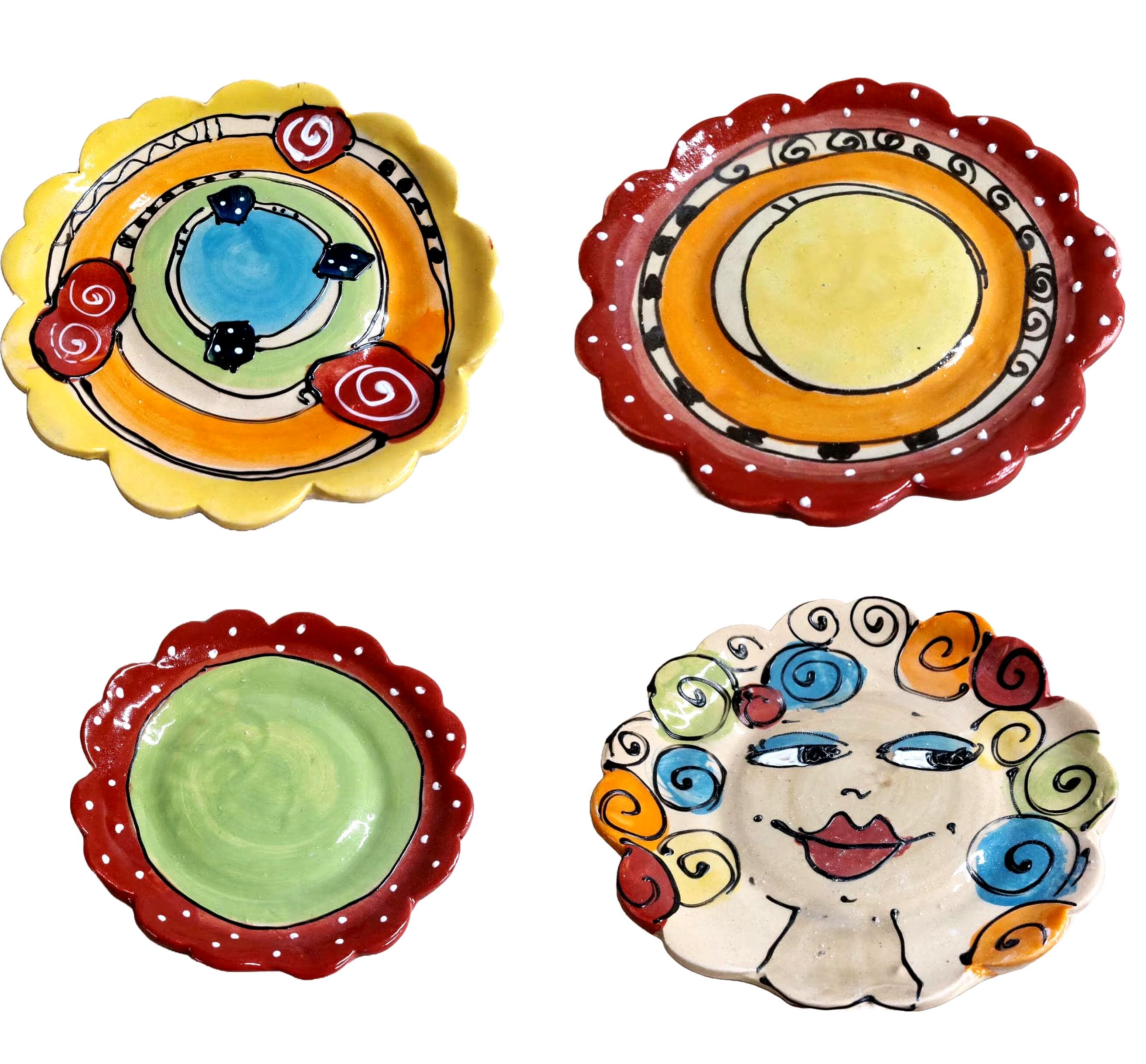 Handmade ceramic dessert plate with a wavy rim, available in many colors - made to order