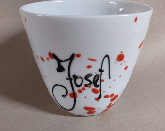 Mug with a bend, customizable ceramic, handmade