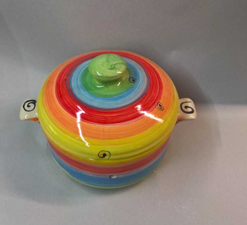 Brottopf für den kleinen Haushalt Brotkasten Brotdose Keramik in vielen Farben Bild 3