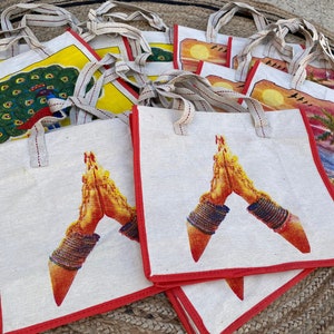 12 Pieces Bags, Tote Bags, shopping bag, packaging bag, handmade bag, fabric bag, handbag, spiritual sign bag, Gift bag, Canvas bag