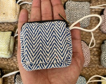 Handmade Cotton Hemp Jewelry Gift Pouch: Mixed Colors (3x3 Inch)