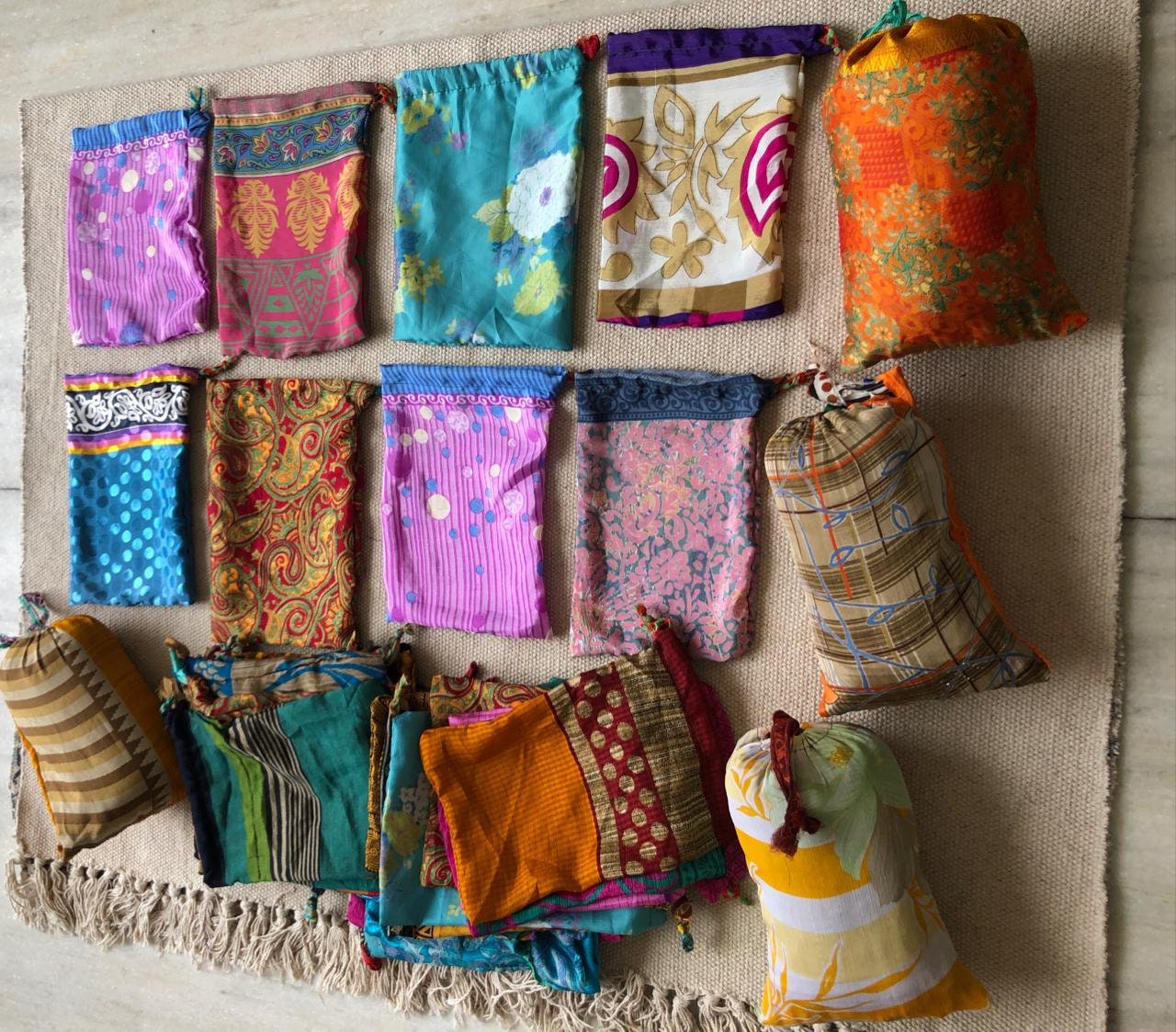 Silk Gift Bags With Your Shop Items Multi Designs Colourful Etsy